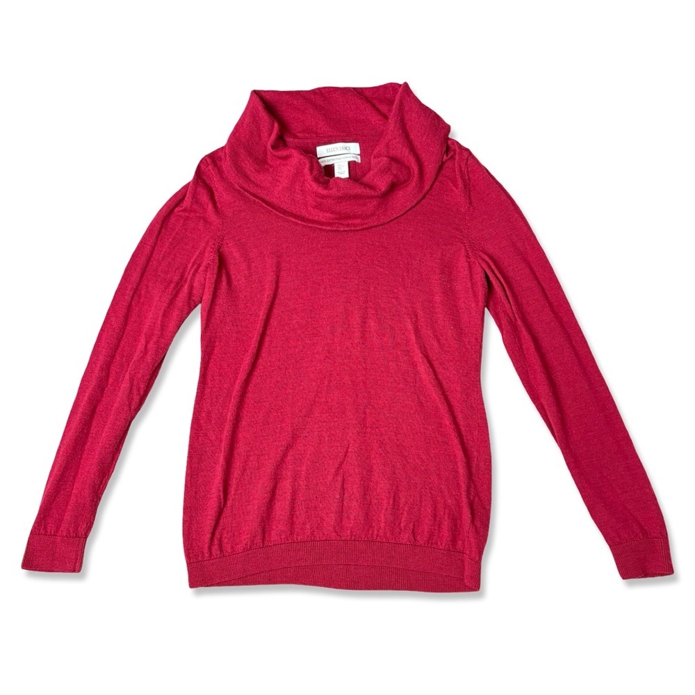 ELLEN TRACY Extra Fine Merino Wool Cowl Neck Sweater - Picture 2 of 4